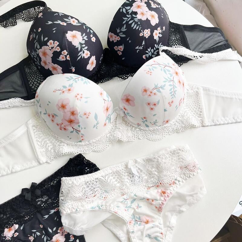 Sweet Summer Floral Cute Bra Set