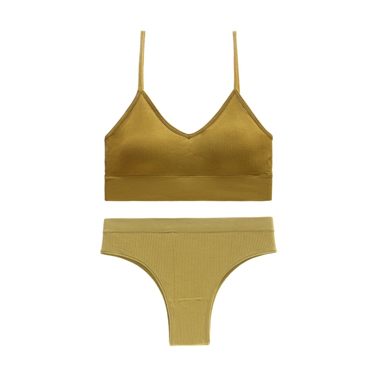 Non-Steel Ring Gathering Sling Backless Bra French Triangle Cup Set
