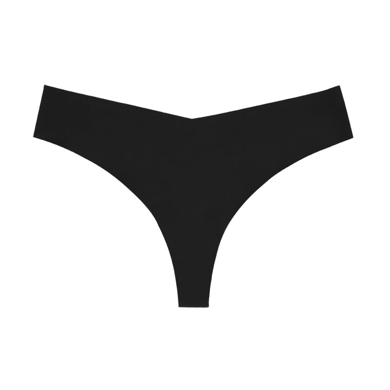 Ice Silk Sleek Animal Print T-Back Thong Panties