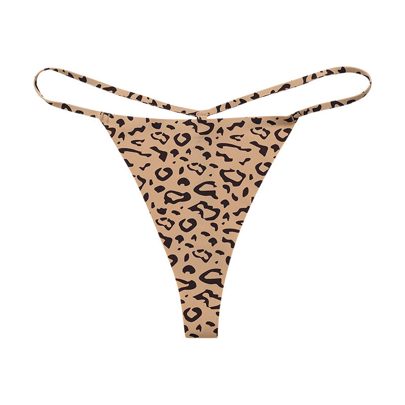 Low Rise Sexy Leopard Print Seamless One Cord Panties Thong