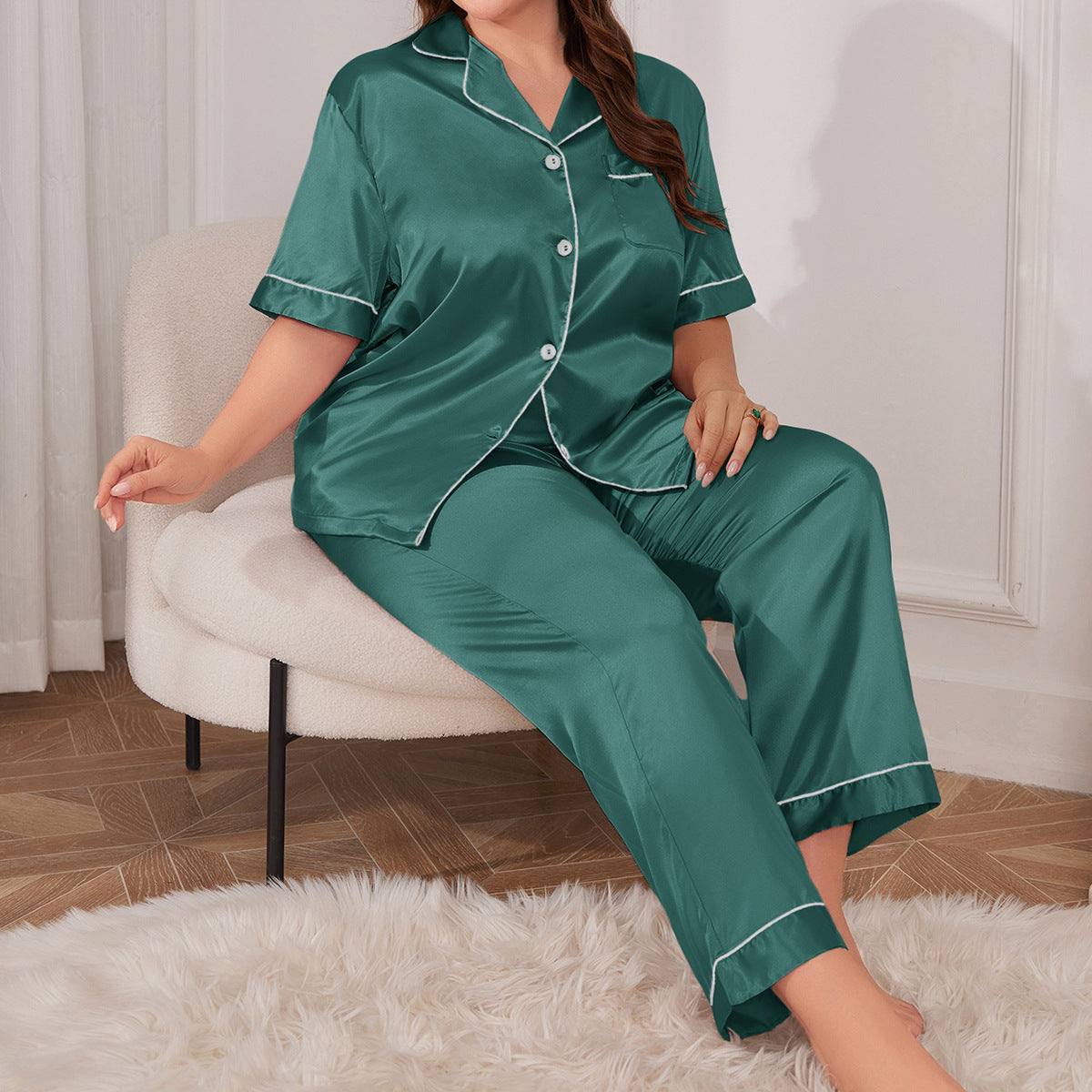 Simple and Casual Sleepwear for Women  Faux Silk Pajama Set