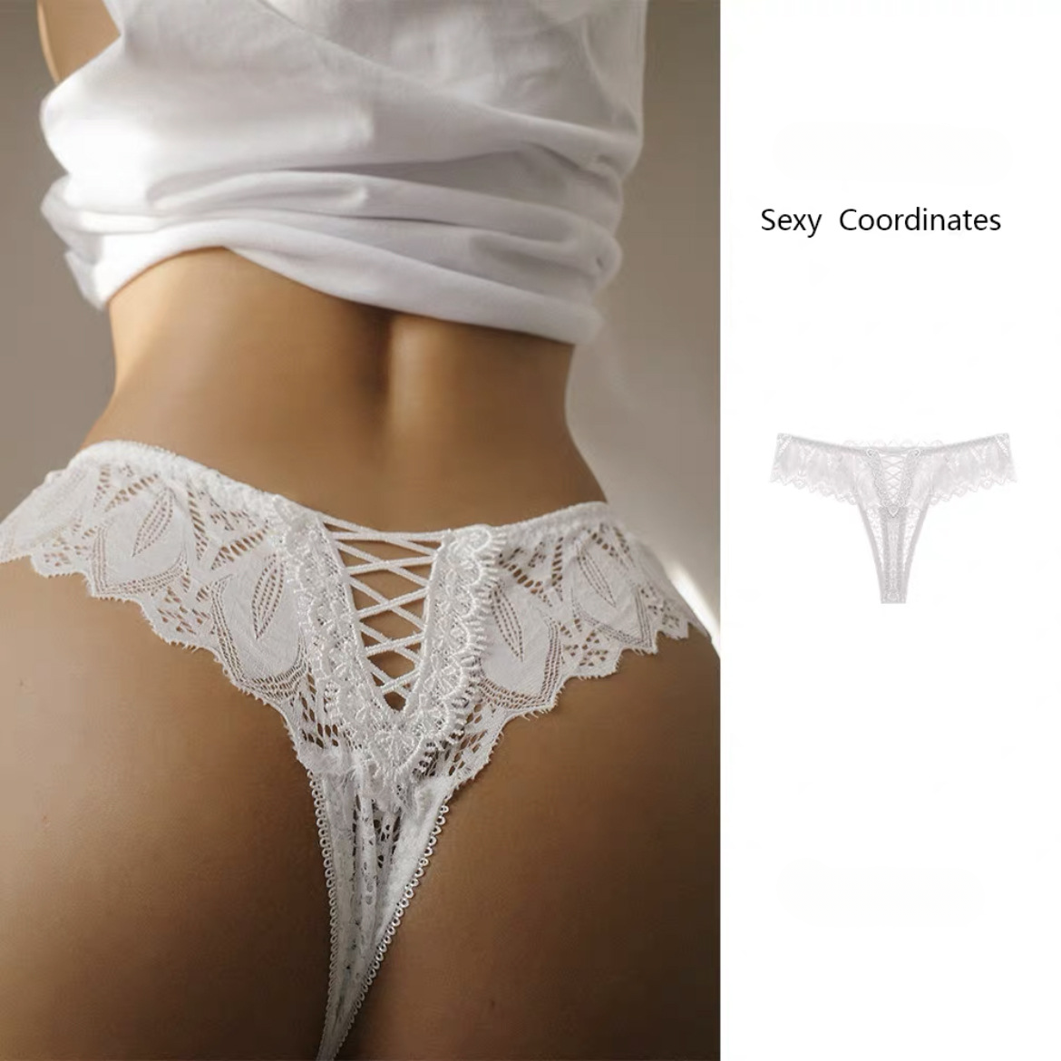 Sexy Lace Lace Low Waisted Thong Panties