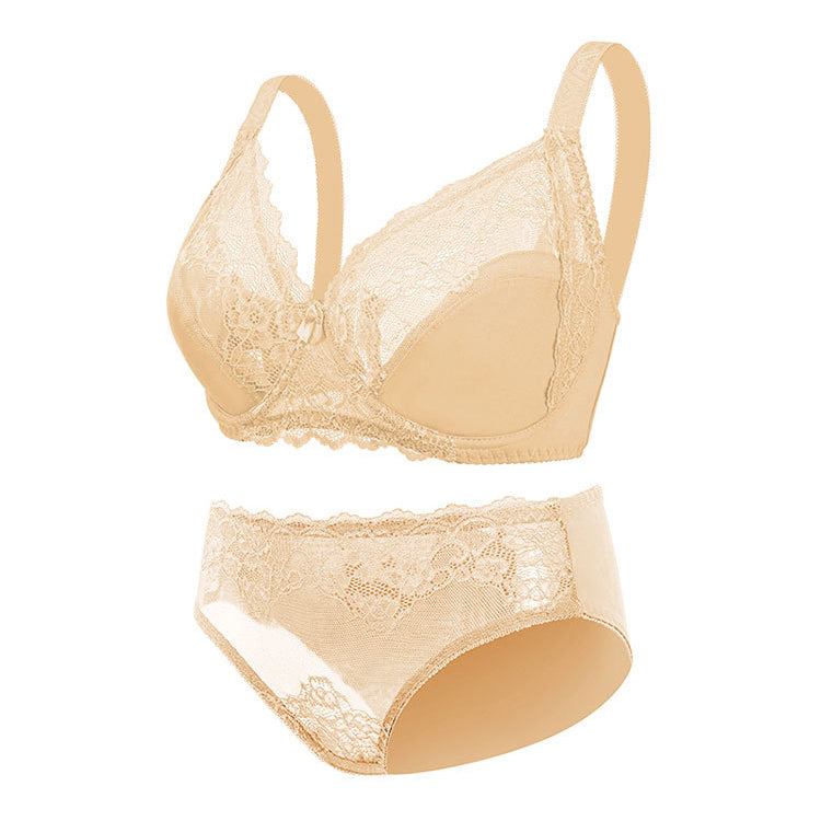 Adjustable Lace Breathable Comfortable Thin Bra Set