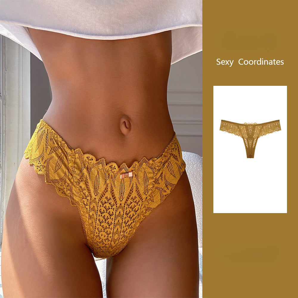 Sexy Lace Lace Low Waisted Thong Panties