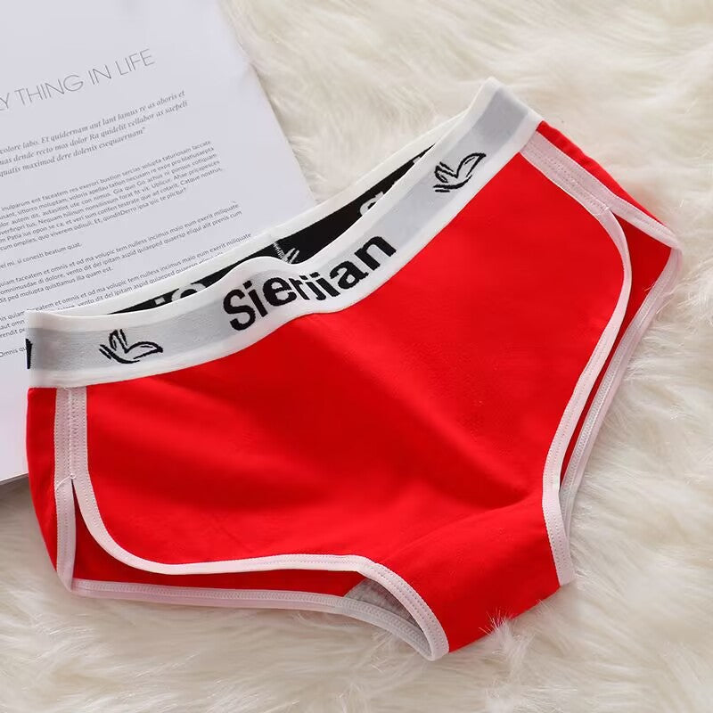 Cotton Crotch Antibacterial Mid-Rise Simple Sport Style Triangle Panties