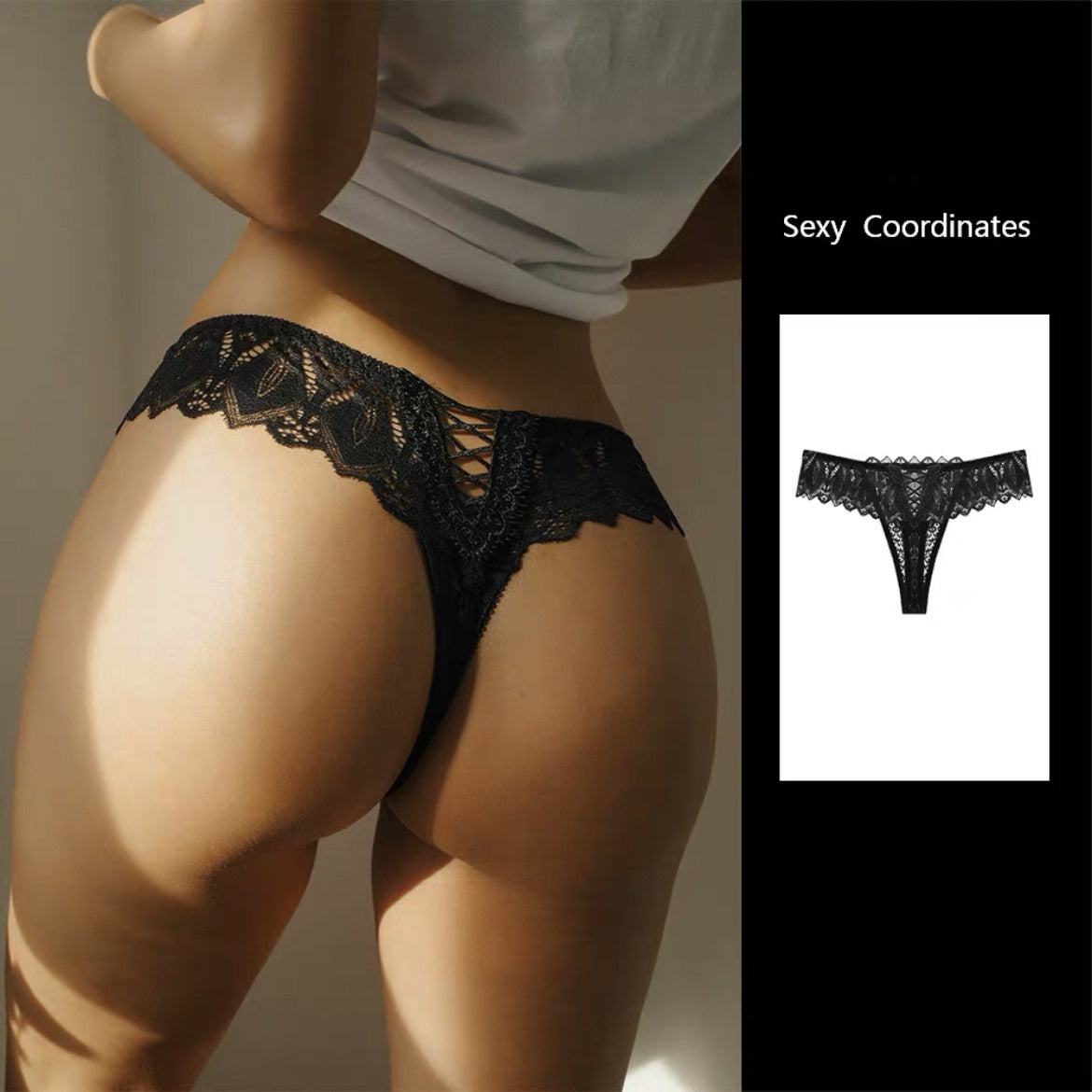 Sexy Lace Lace Low Waisted Thong Panties