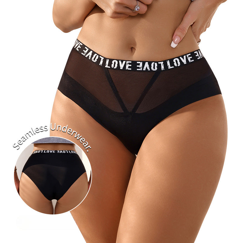 Alphabet Waist Sexy Mesh Pure Desire Seamless Panties Triangles