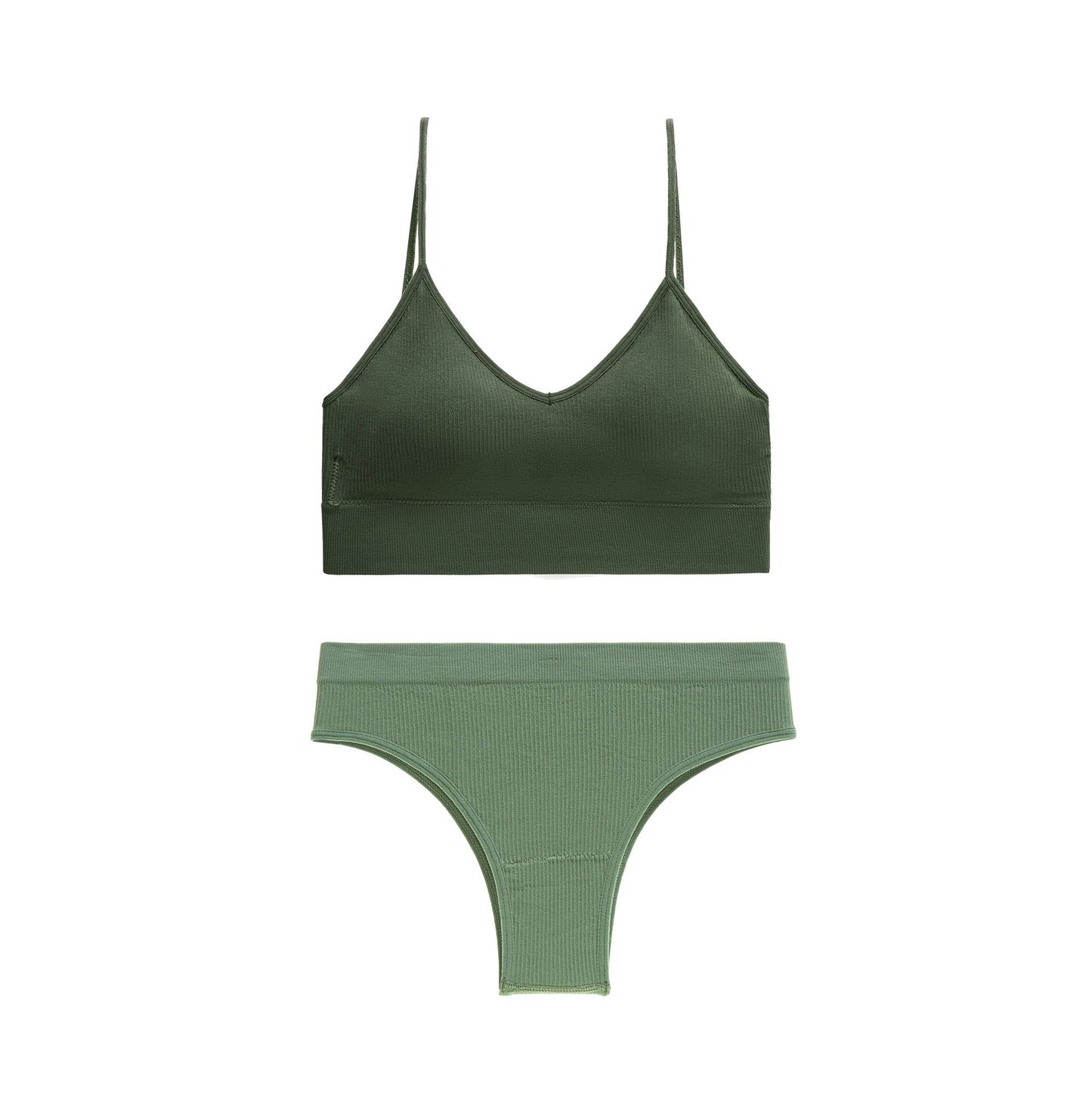 Non-Steel Ring Gathering Sling Backless Bra French Triangle Cup Set