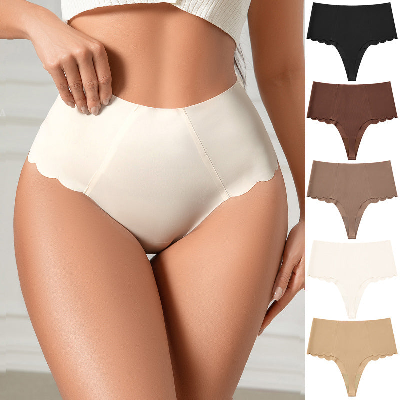 Seamless Wave Edge Invisible Yoga Panties Thong